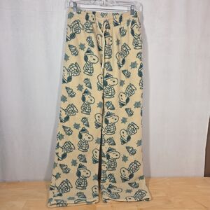 Peanuts Women's Sz M Snoopy Woodstock Sherpa Fleece Pajama Pants Lounge Cozy